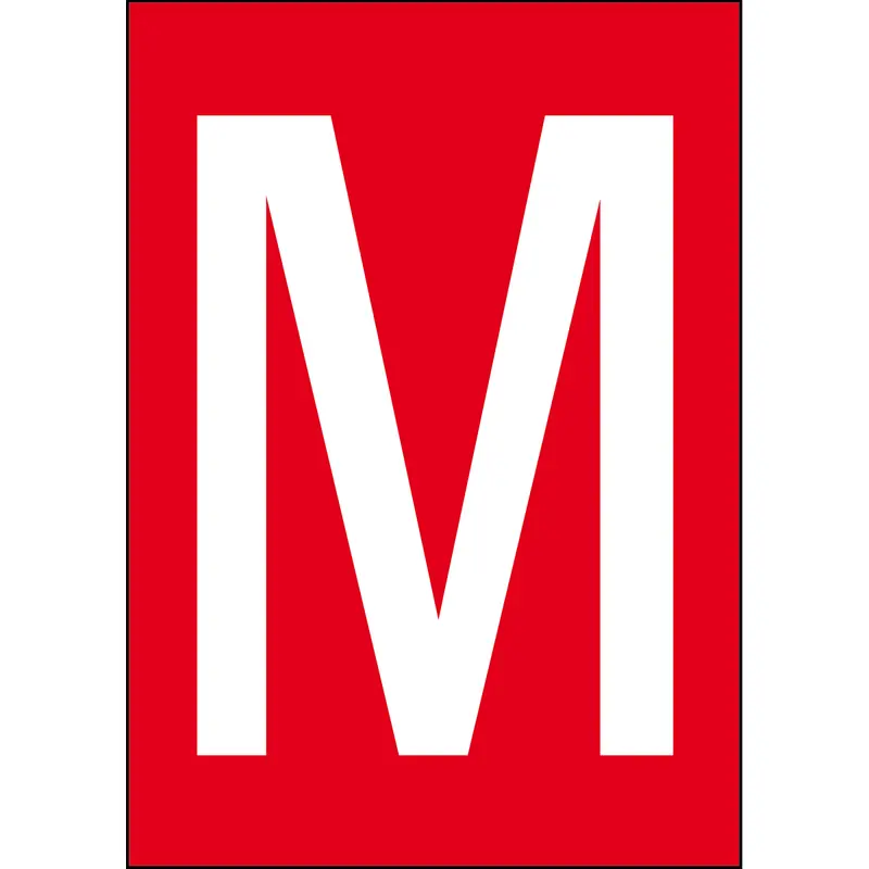 Zahlen & Buchstaben A4 - Rot/Weiss - M - B-859 (Magnetische Folie)