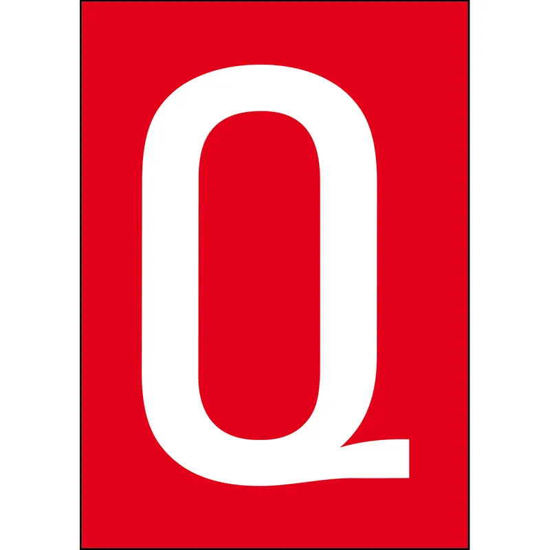 Zahlen & Buchstaben A4 - Rot/Weiss - Q - B-859 (Magnetische Folie)