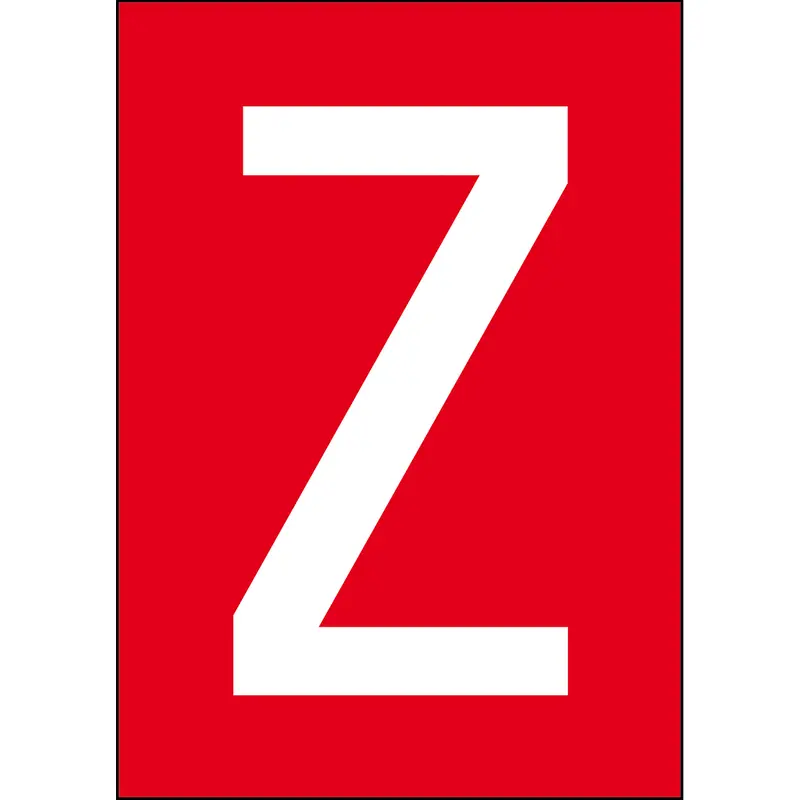 Zahlen & Buchstaben A4 - Rot/Weiss - Z - B-859 (Magnetische Folie)