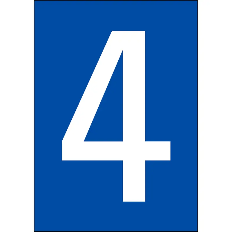 Zahlen & Buchstaben A4 - Schwarz/Weiss - 4 - B-859 (Magnetische Folie)