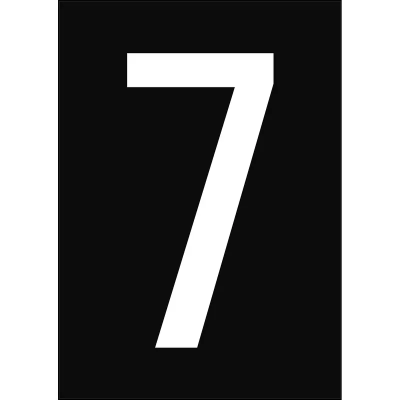 Zahlen & Buchstaben A4 - Schwarz/Weiss - 7 - B-859 (Magnetische Folie)
