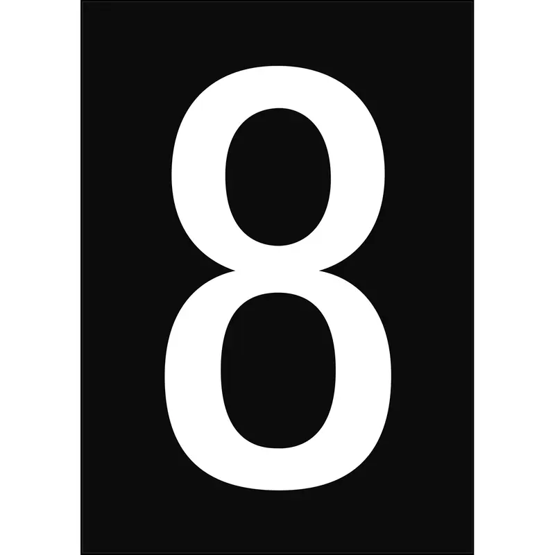 Zahlen & Buchstaben A4 - Schwarz/Weiss - 8 - B-859 (Magnetische Folie)