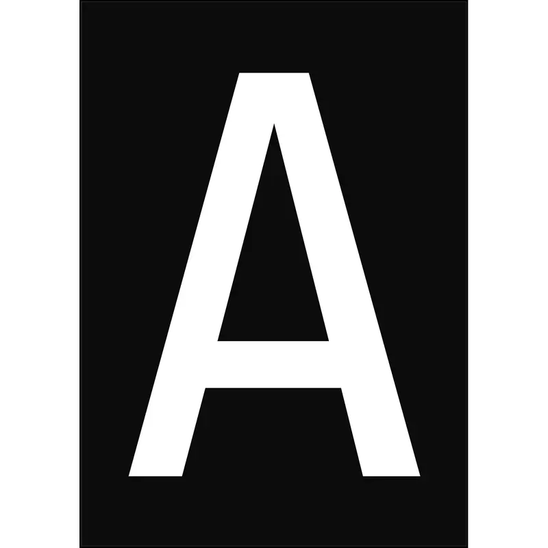 Zahlen & Buchstaben A4 - Schwarz/Weiss - A - B-859 (Magnetische Folie)