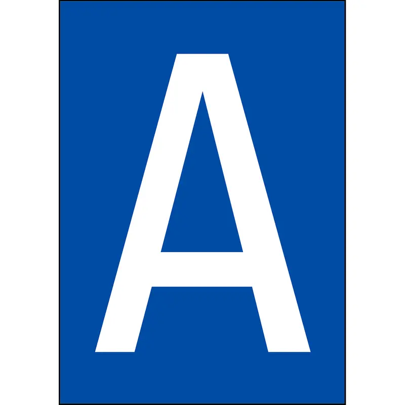 Zahlen & Buchstaben A4 - Schwarz/Weiss - A - B-859 (Magnetische Folie)