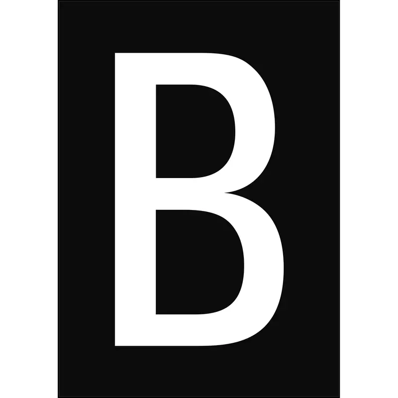 Zahlen & Buchstaben A4 - Schwarz/Weiss - B - B-859 (Magnetische Folie)