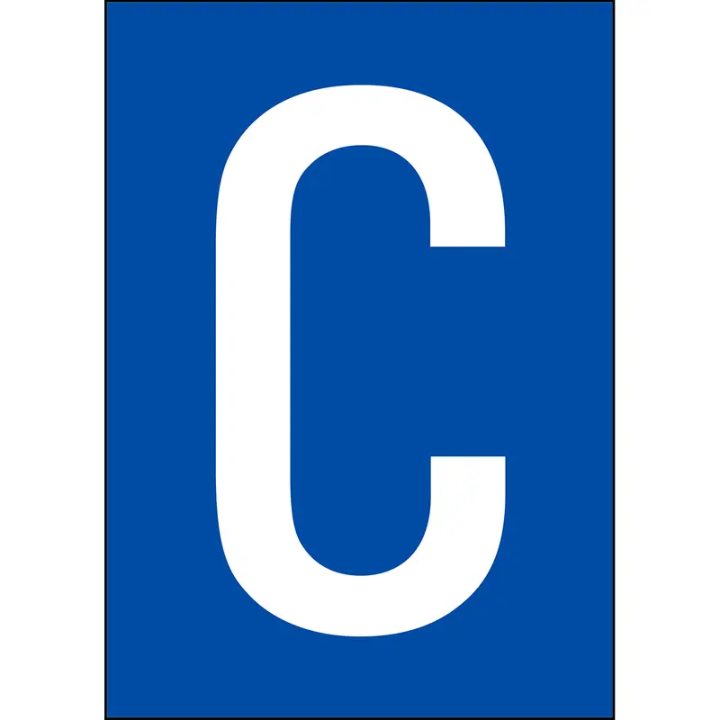 Zahlen & Buchstaben A4 - Schwarz/Weiss - C - B-7541 (Laminierter Polyester)