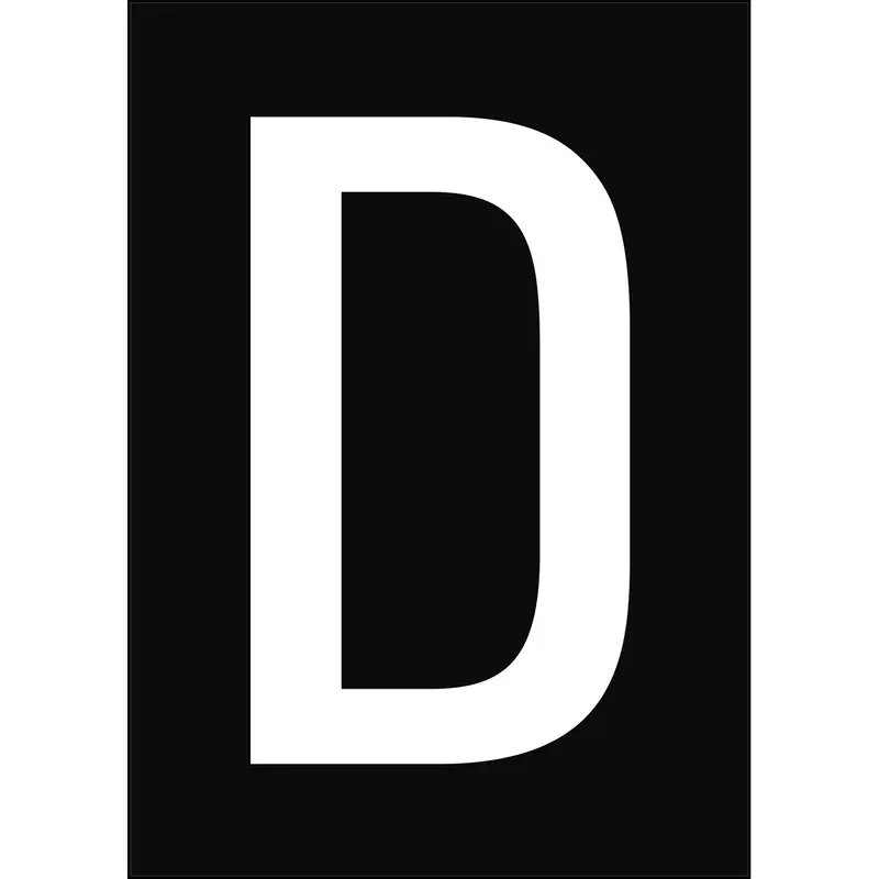 Zahlen & Buchstaben A4 - Schwarz/Weiss - D - B-7541 (Laminierter Polyester)