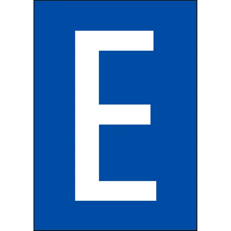 Zahlen & Buchstaben A4 - Schwarz/Weiss - E - B-7541 (Laminierter Polyester)