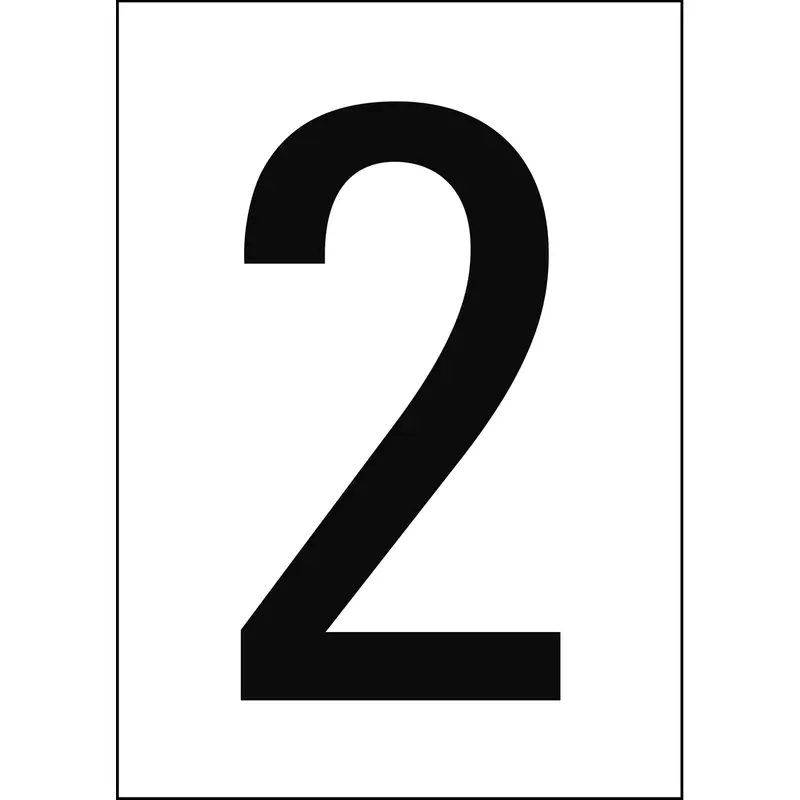 Zahlen & Buchstaben A4 - Weiss/Schwarz - 2 - B-7541 (Laminierter Polyester)