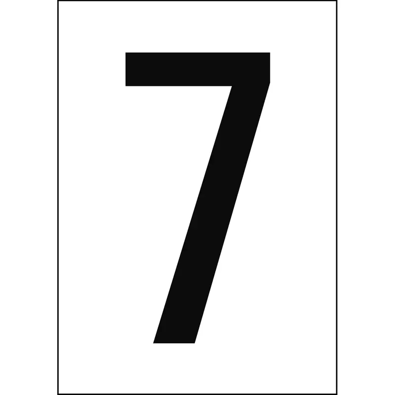 Zahlen & Buchstaben A4 - Weiss/Schwarz - 7 - B-7541 (Laminierter Polyester)