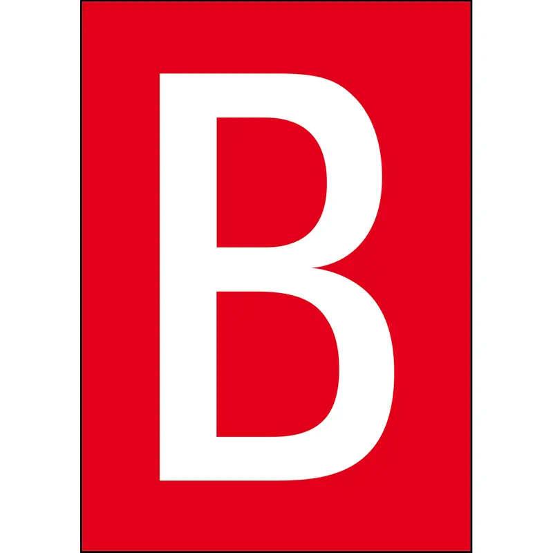 Zahlen & Buchstaben A4 - Weiss/Schwarz - B - B-7527 (Polyproylen)