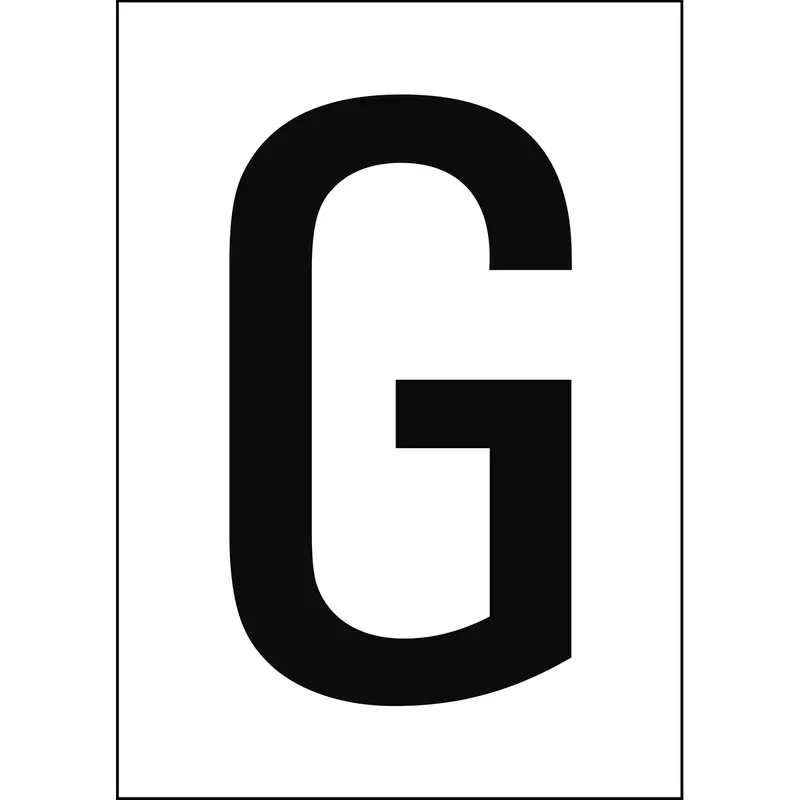 Zahlen & Buchstaben A4 - Weiss/Schwarz - G - B-7541 (Laminierter Polyester)