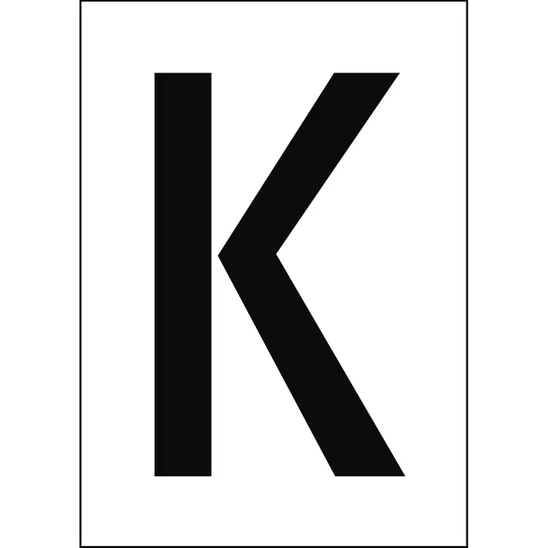 Zahlen & Buchstaben A4 - Weiss/Schwarz - K - B-7541 (Laminierter Polyester)