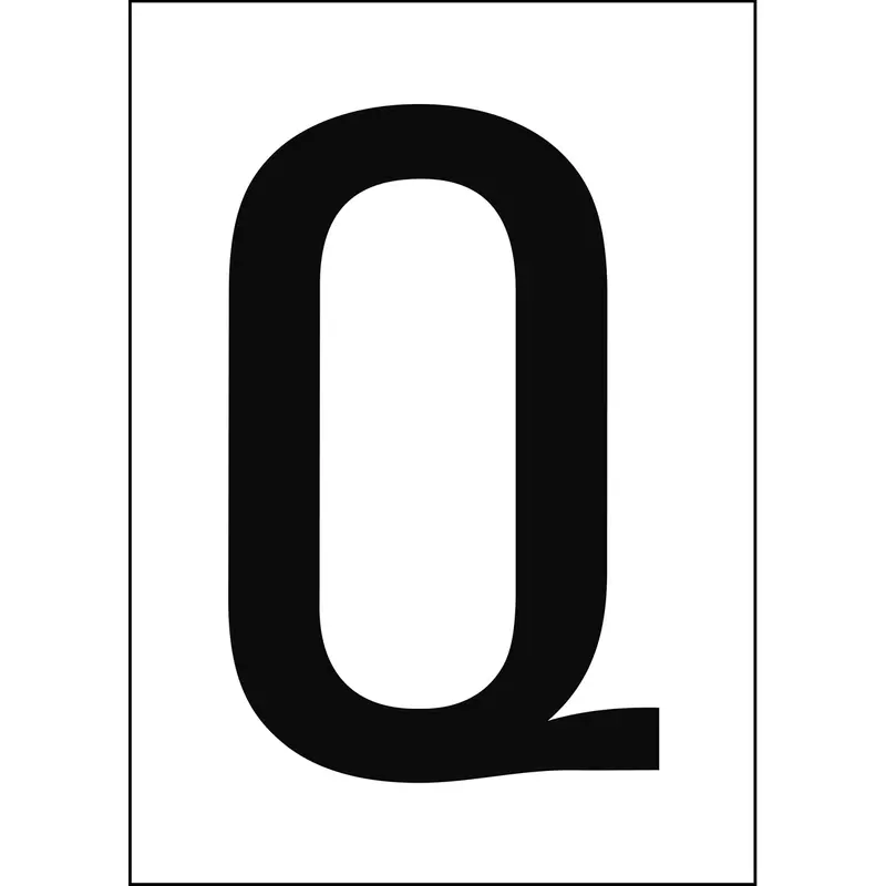 Zahlen & Buchstaben A4 - Weiss/Schwarz - Q - B-7541 (Laminierter Polyester)