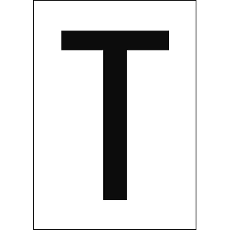 Zahlen & Buchstaben A4 - Weiss/Schwarz - T - B-7541 (Laminierter Polyester)