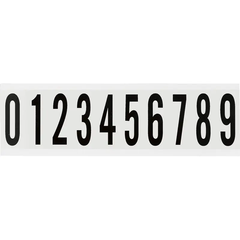 Zahlen & Buchstaben, B-499 (Nylongewebe), Weiss 0 - 9 , 57 x 22 mm