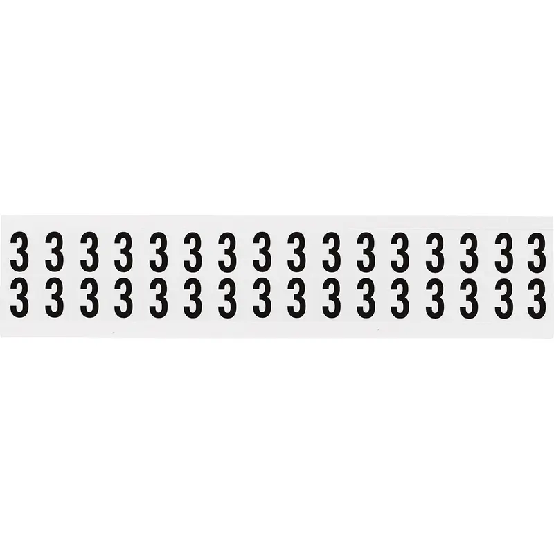 Zahlen & Buchstaben, B-499 (Nylongewebe), Weiss - 3 , 19 x 14 mm