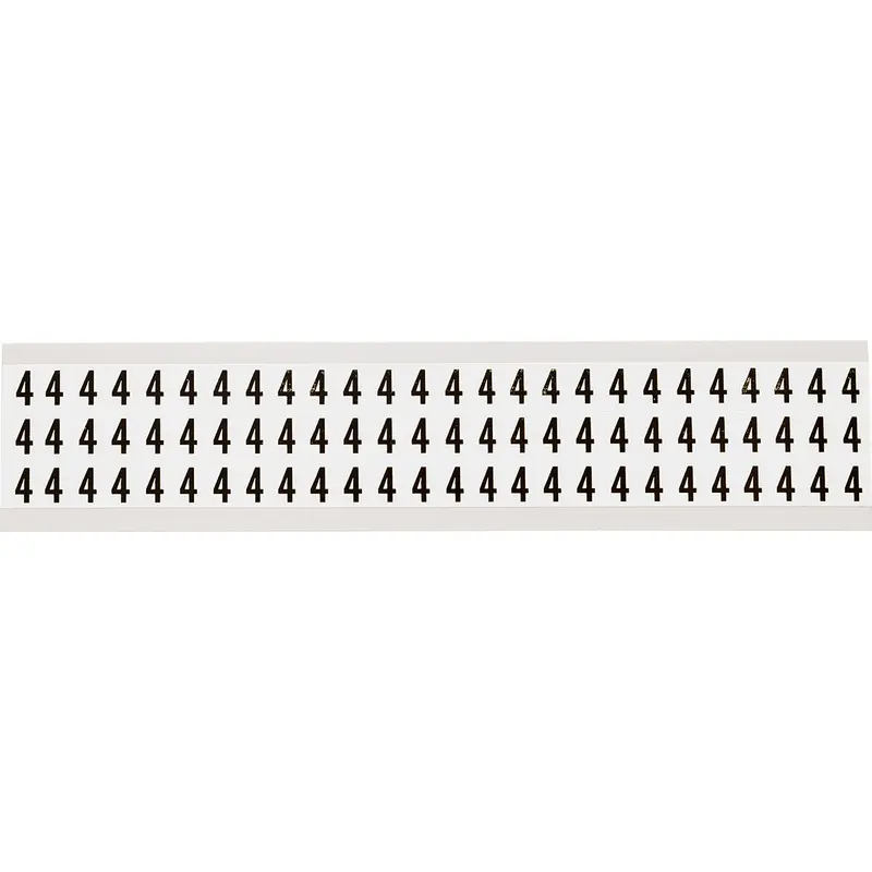 Zahlen & Buchstaben, B-499 (Nylongewebe), Weiss - 4 , 12,7 x 9,5 mm