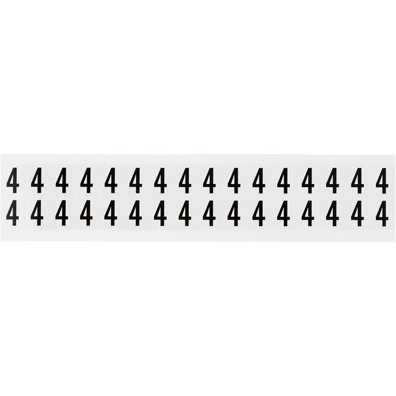 Zahlen & Buchstaben, B-499 (Nylongewebe), Weiss - 4 , 19 x 14 mm