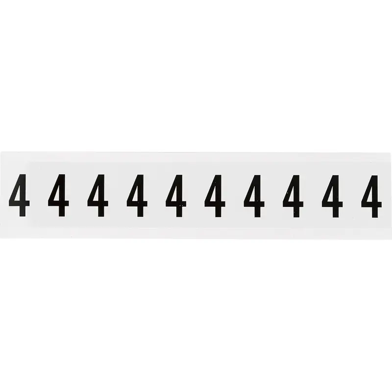 Zahlen & Buchstaben, B-499 (Nylongewebe), Weiss - 4 , 38 x 22 mm