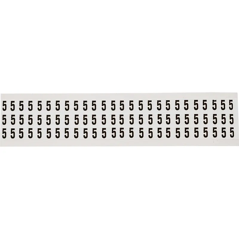 Zahlen & Buchstaben, B-499 (Nylongewebe), Weiss - 5 , 12,7 x 9,5 mm