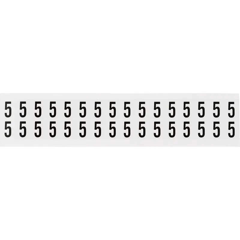 Zahlen & Buchstaben, B-499 (Nylongewebe), Weiss - 5 , 19 x 14 mm
