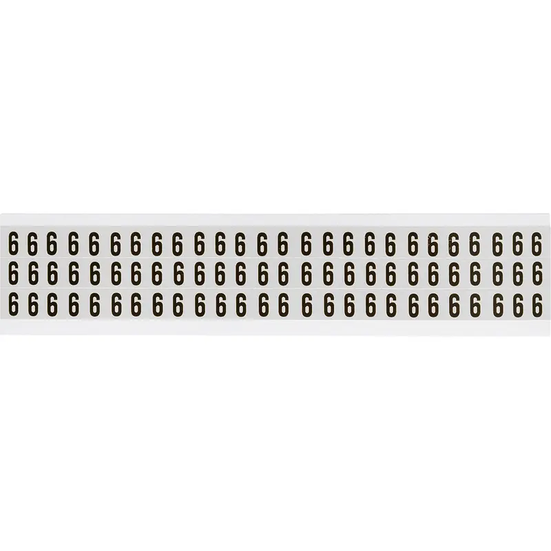 Zahlen & Buchstaben, B-499 (Nylongewebe), Weiss - 6 , 12,7 x 9,5 mm