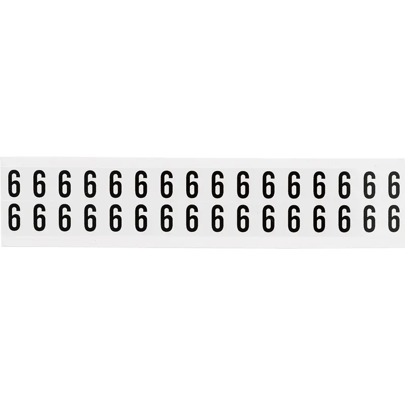 Zahlen & Buchstaben, B-499 (Nylongewebe), Weiss - 6 , 19 x 14 mm