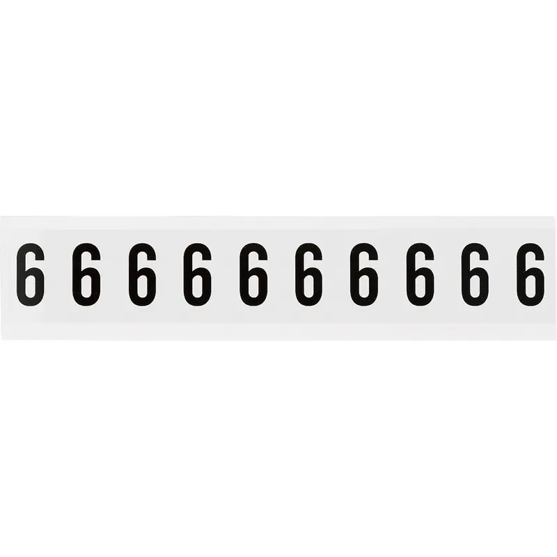 Zahlen & Buchstaben, B-499 (Nylongewebe), Weiss - 6 , 38 x 22 mm
