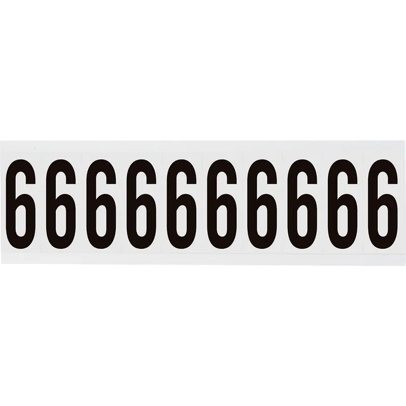 Zahlen & Buchstaben, B-499 (Nylongewebe), Weiss - 6 , 57 x 22 mm