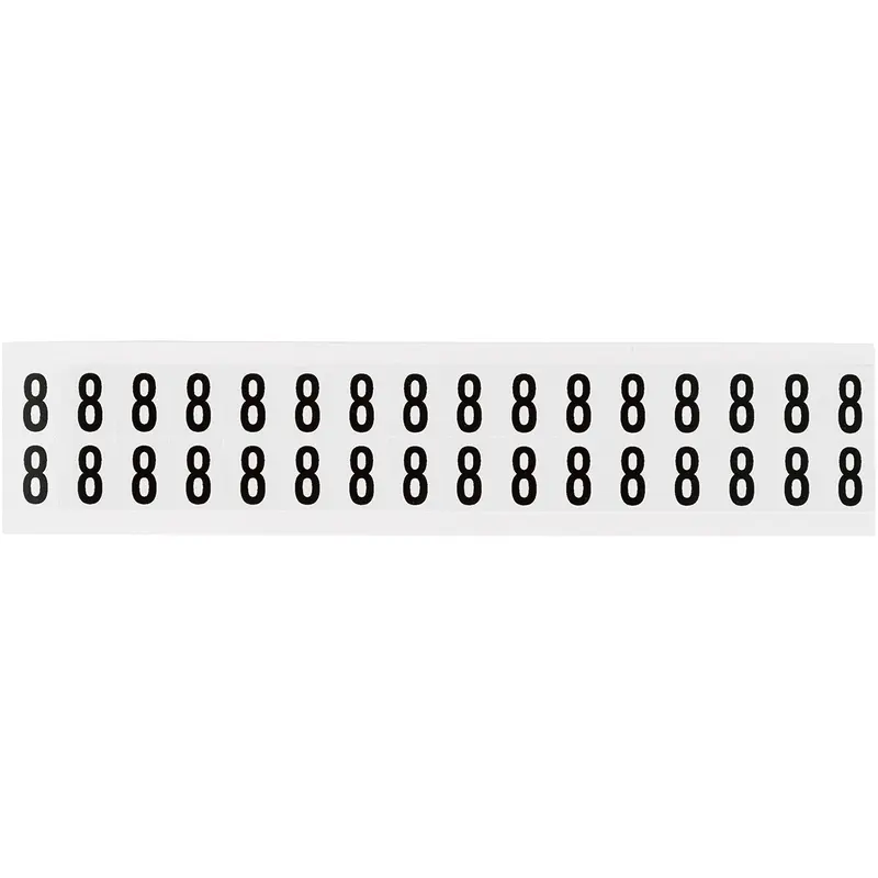 Zahlen & Buchstaben, B-499 (Nylongewebe), Weiss - 8 , 19 x 14 mm