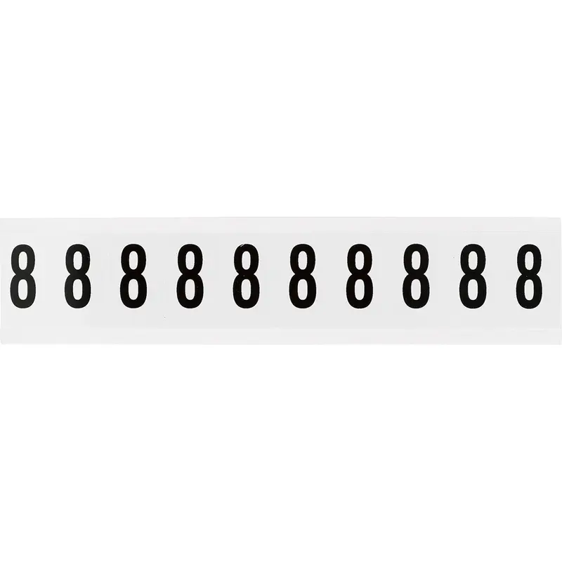 Zahlen & Buchstaben, B-499 (Nylongewebe), Weiss - 8 , 38 x 22 mm