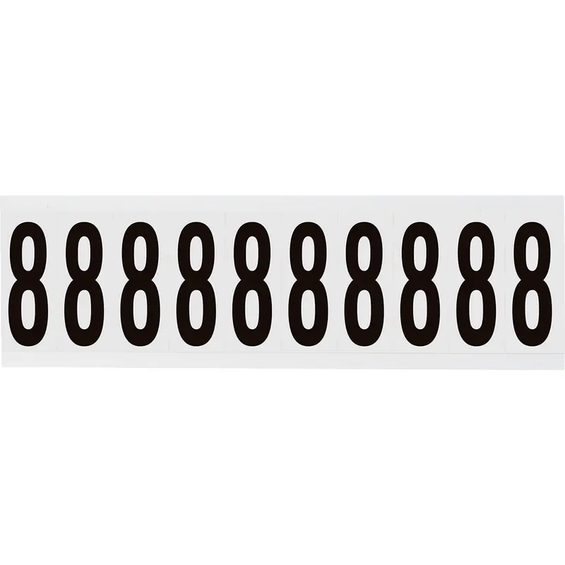 Zahlen & Buchstaben, B-499 (Nylongewebe), Weiss - 8 , 57 x 22 mm