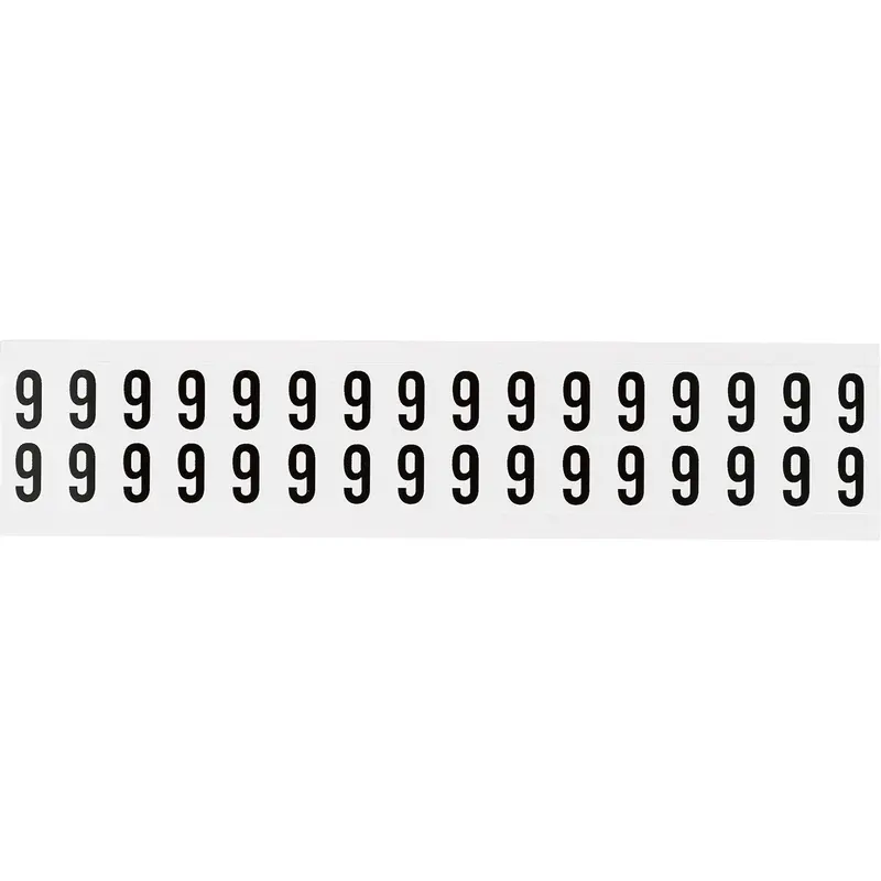 Zahlen & Buchstaben, B-499 (Nylongewebe), Weiss - 9 , 19 x 14 mm