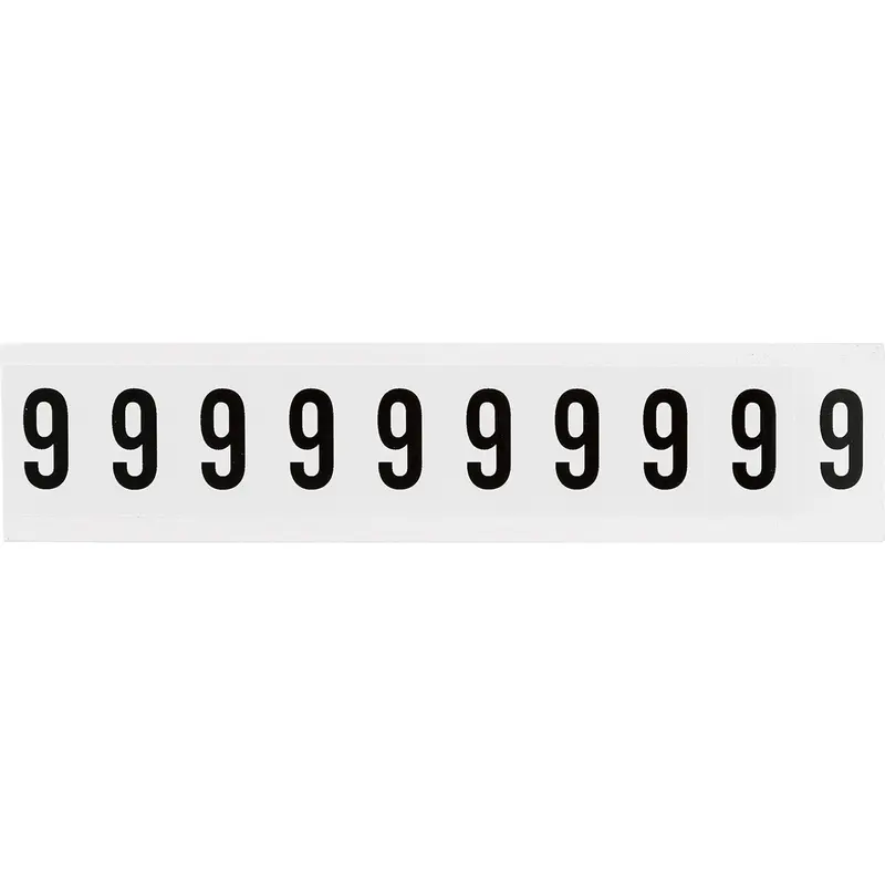 Zahlen & Buchstaben, B-499 (Nylongewebe), Weiss - 9 , 38 x 22 mm