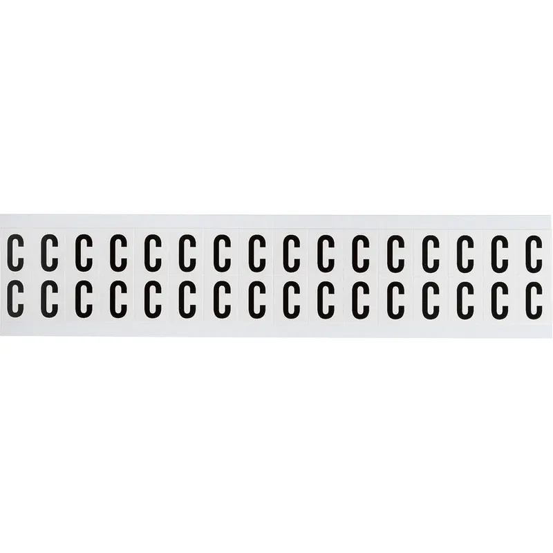 Zahlen & Buchstaben, B-499 (Nylongewebe), Weiss - C , 19 x 14 mm