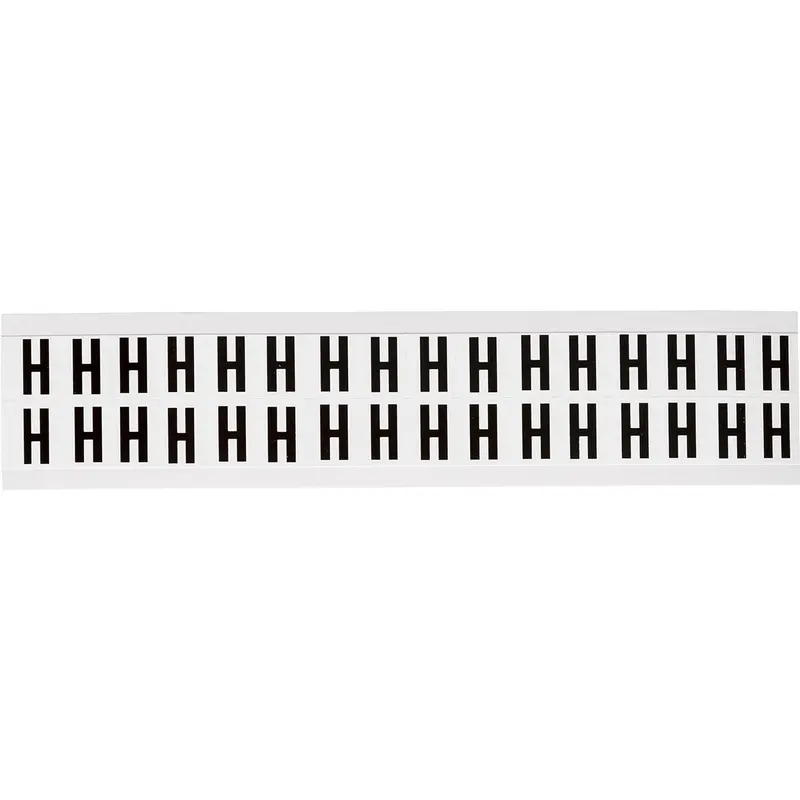 Zahlen & Buchstaben, B-499 (Nylongewebe), Weiss - H , 19 x 14 mm