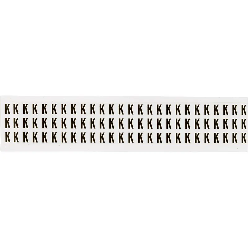 Zahlen & Buchstaben, B-499 (Nylongewebe), Weiss - K , 12,7 x 9,5 mm