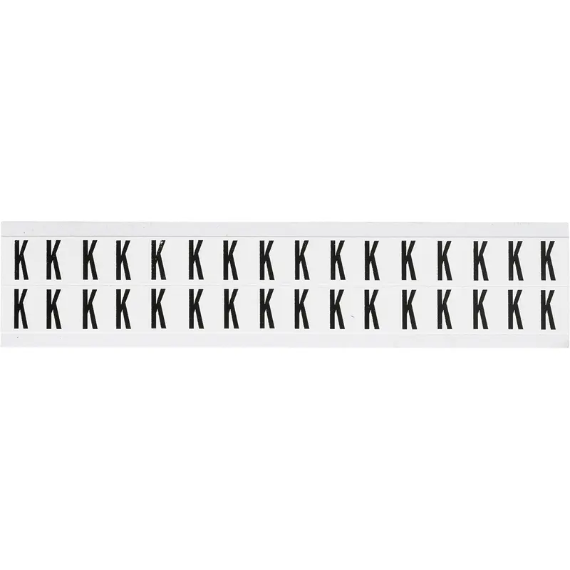 Zahlen & Buchstaben, B-499 (Nylongewebe), Weiss - K , 19 x 14 mm
