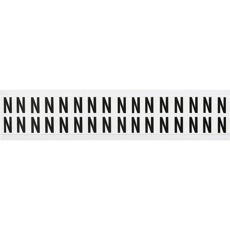 Zahlen & Buchstaben, B-499 (Nylongewebe), Weiss - N , 19 x 14 mm