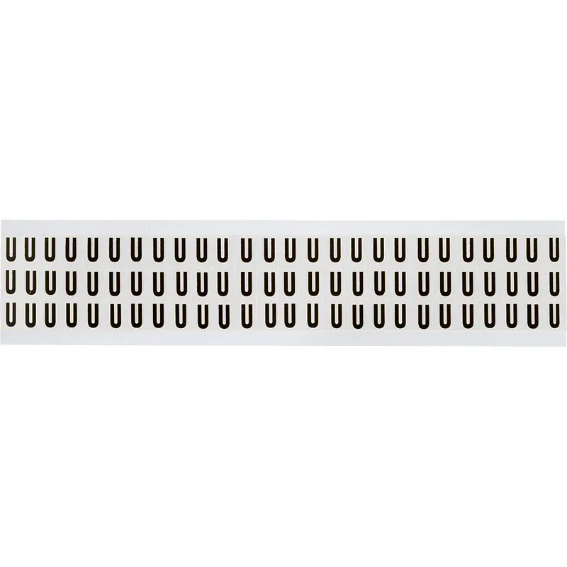 Zahlen & Buchstaben, B-499 (Nylongewebe), Weiss - U , 12,7 x 9,5 mm