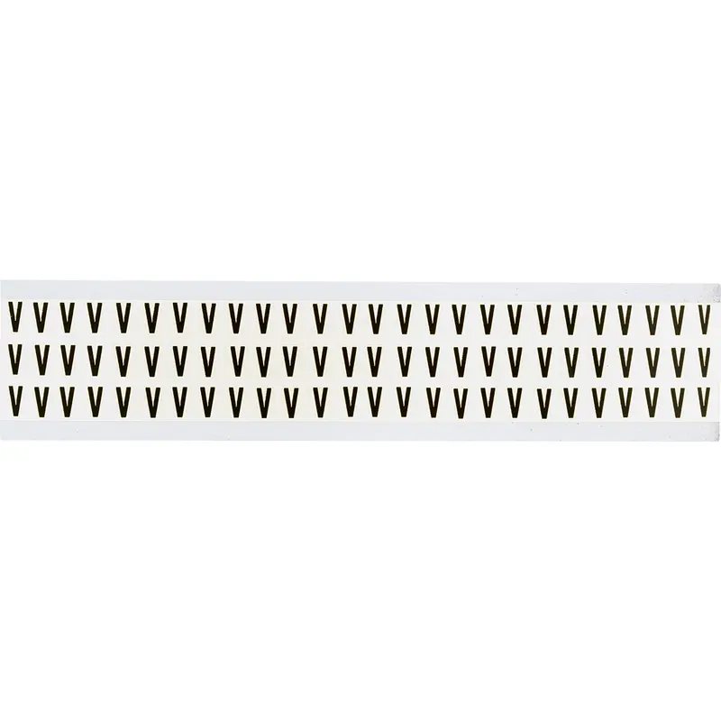 Zahlen & Buchstaben, B-499 (Nylongewebe), Weiss - V , 12,7 x 9,5 mm