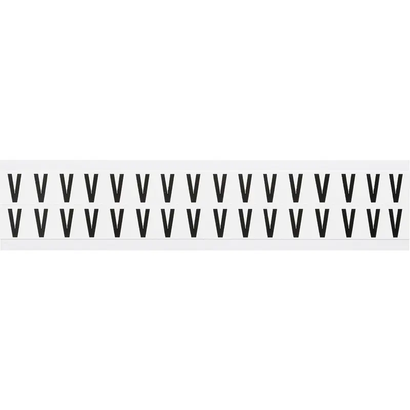 Zahlen & Buchstaben, B-499 (Nylongewebe), Weiss - V , 19 x 14 mm
