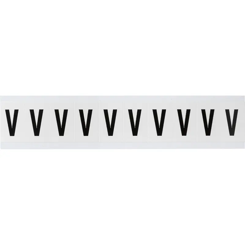 Zahlen & Buchstaben, B-499 (Nylongewebe), Weiss - V , 38 x 22 mm