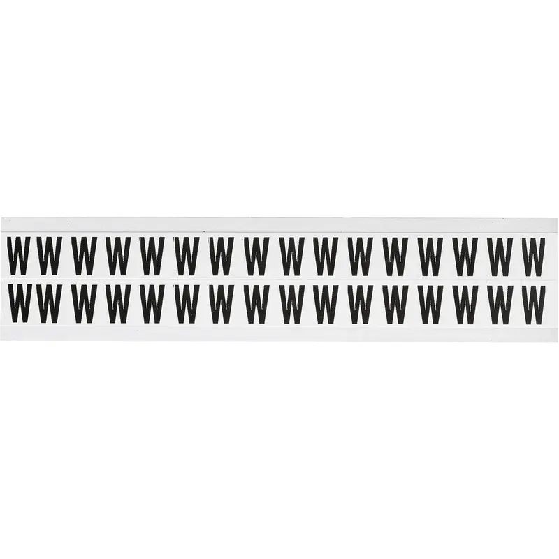 Zahlen & Buchstaben, B-499 (Nylongewebe), Weiss - W , 19 x 14 mm