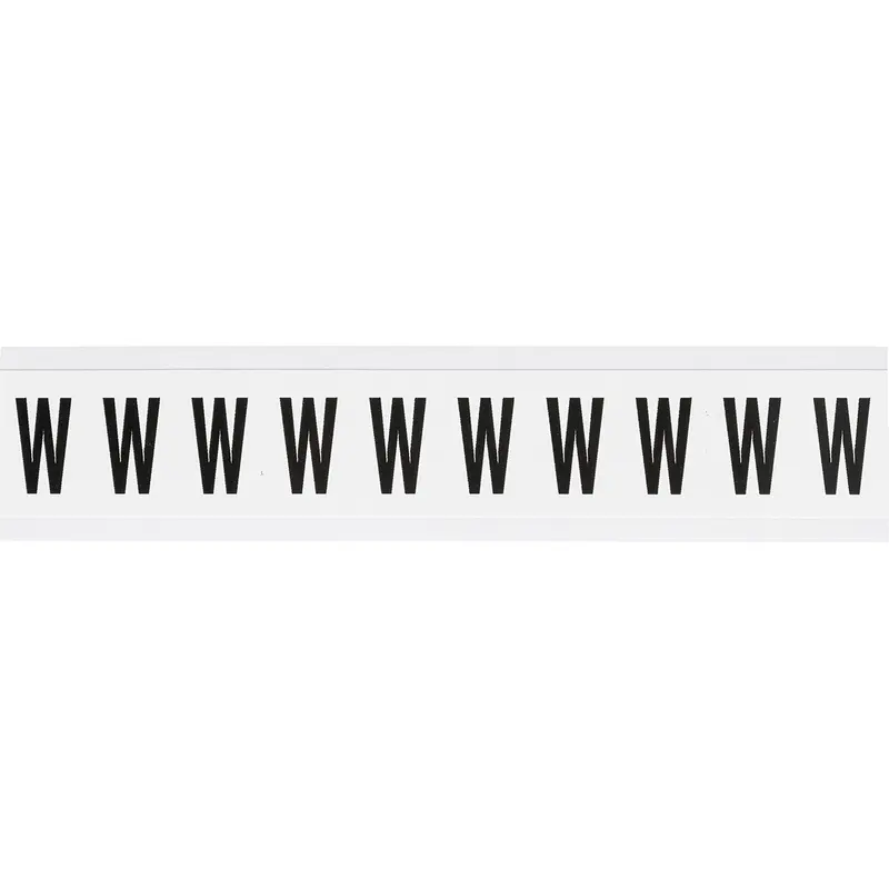 Zahlen & Buchstaben, B-499 (Nylongewebe), Weiss - W , 38 x 22 mm