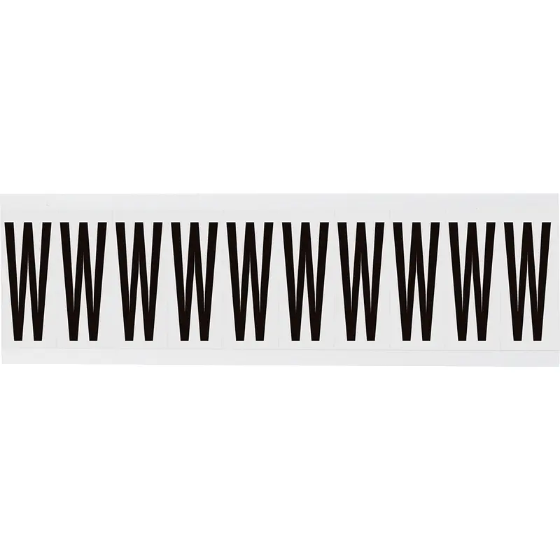 Zahlen & Buchstaben, B-499 (Nylongewebe), Weiss - W , 57 x 22 mm