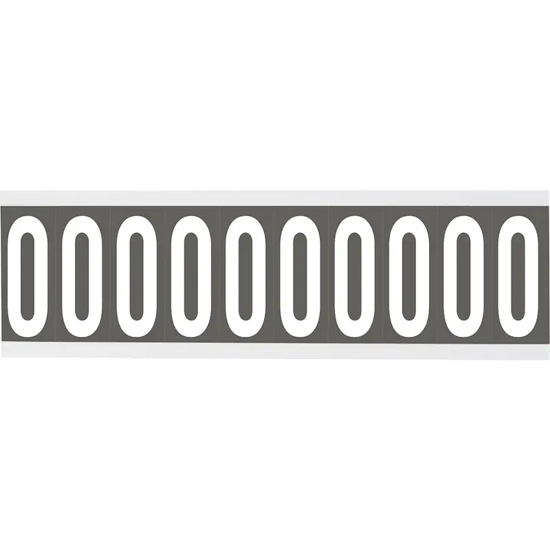 Zahlen oder Buchstaben auf Karte - 22 x 38 mm Weiss/Grau - 0