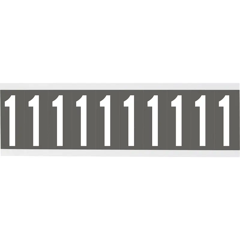 Zahlen oder Buchstaben auf Karte - 22 x 38 mm Weiss/Grau - 1