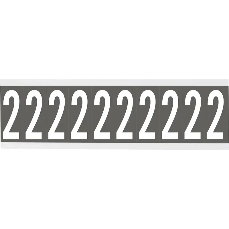 Zahlen oder Buchstaben auf Karte - 22 x 38 mm Weiss/Grau - 2
